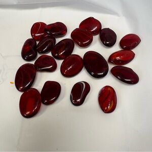 Deep Red Glass Accent Stones - 19 Counts